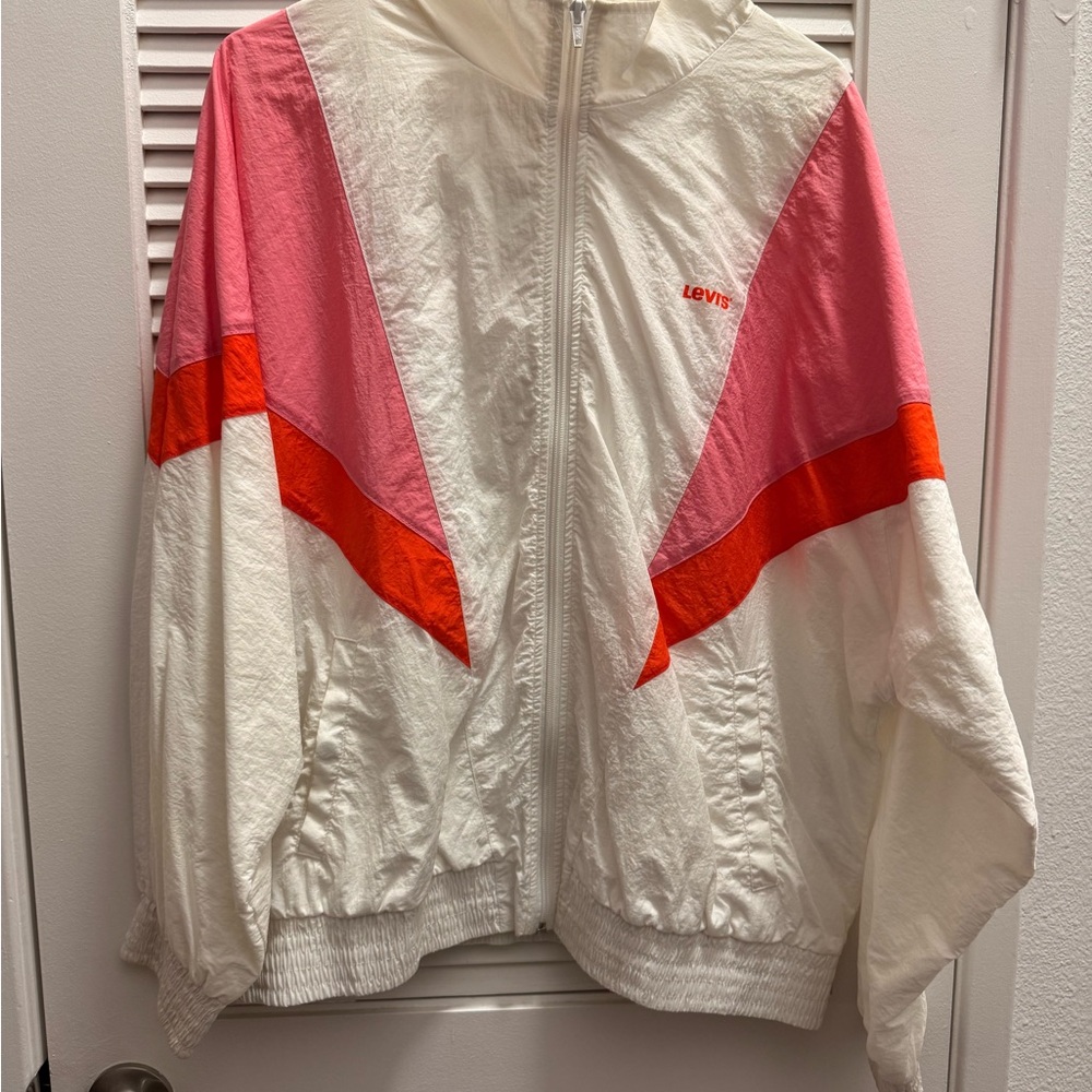 Levi's Women's Colorblock Jacket - White, Pink, and Orange